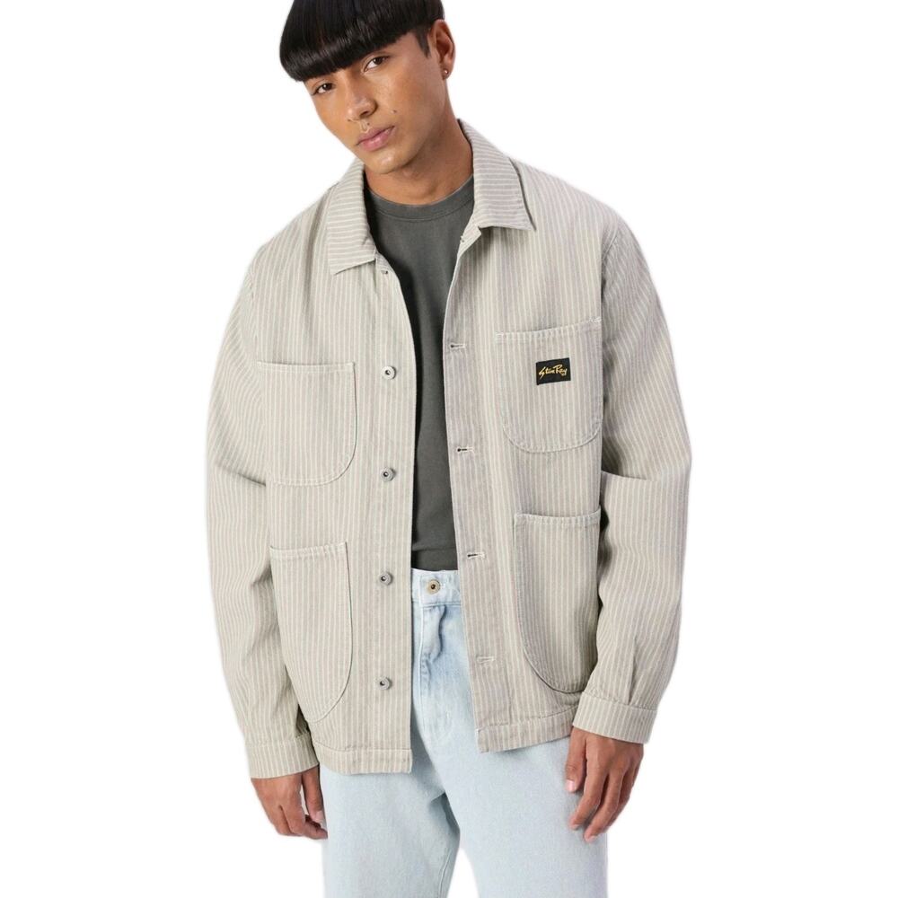 STAN RAY Shop Coverall Light Jacket Hickory Stripe Made USA Cotton XS